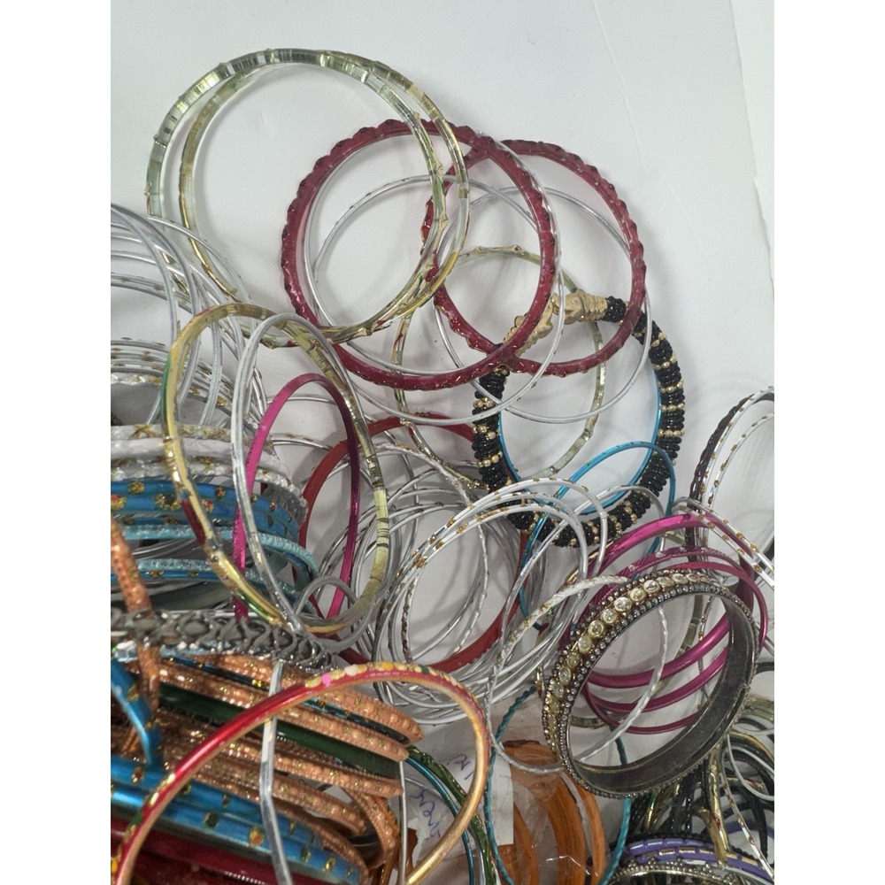 500pc Indian Bollywood Bangle Bracelet Lot Rhinestone Small 2.25-2.625" - Picture 5 of 15